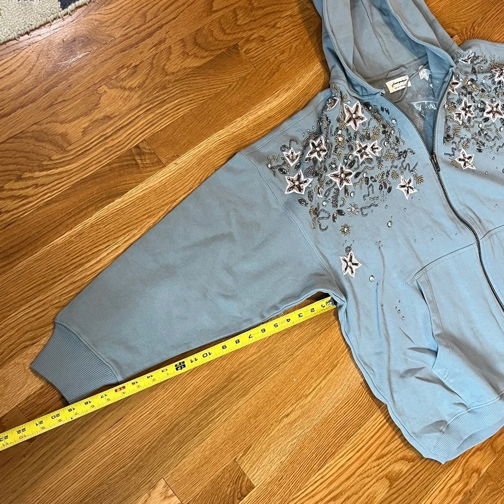 Free People Glitter Oversized Hoodie Size Medium NWT - Picture 13 of 17
